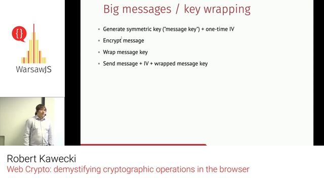 Robert Kawecki — Web Crypto: demystifying cryptographic operations in the browser [EN] смотреть онлайн