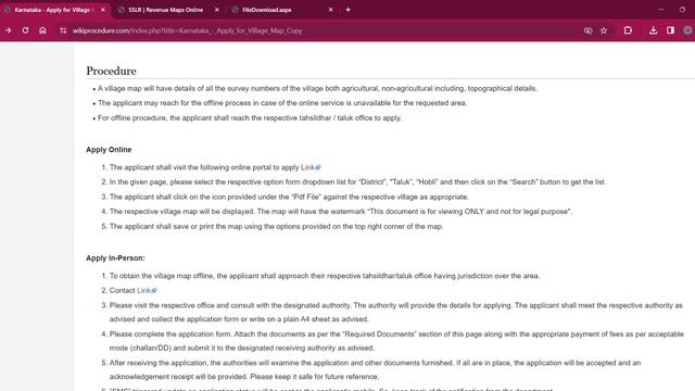 Karnataka - Apply Online for Village Map Copy смотреть онлайн