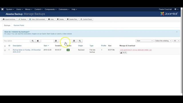 Using Akeeba Backup Pro to Restore Backup in Joomla 3 смотреть онлайн