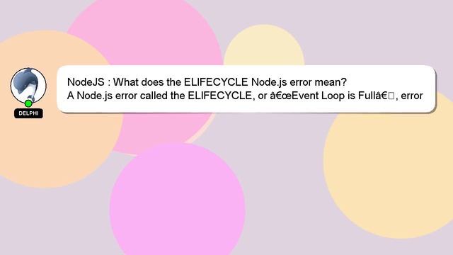 NodeJS : What does the ELIFECYCLE Node.js error mean? смотреть онлайн
