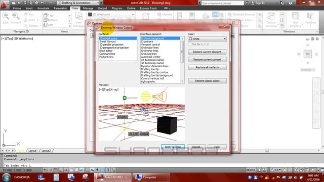 How to change Viewport background Colour in AutoCAD 2012. смотреть онлайн