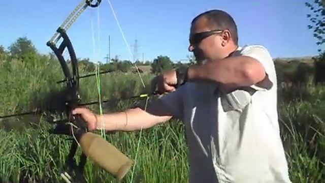 самодельный блочный лук и катушка для боуфишинга отстрел