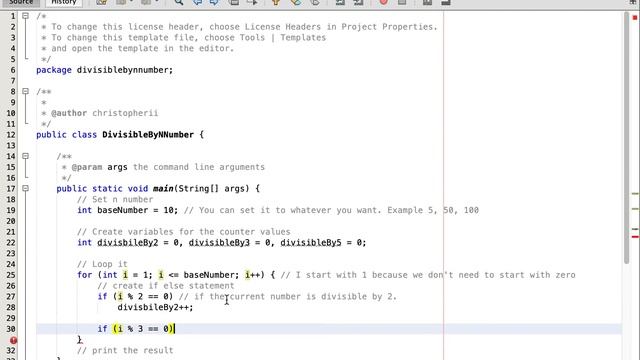 Java Program - Counts the numbers divisible by 2,3 and 5. смотреть онлайн