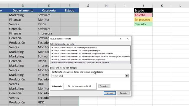 Formato condicional con lista desplegable en Excel смотреть онлайн