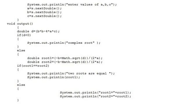 root of the equation in java смотреть онлайн