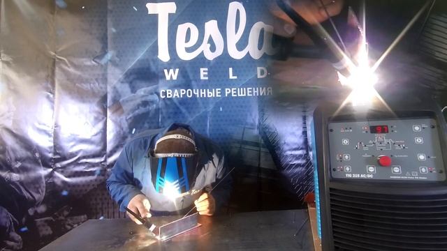 Как варить толстый алюминий в среде аргона. Аппарат Tesla Weld TIG/MMA 315WCE AC/DC. смотреть онлайн