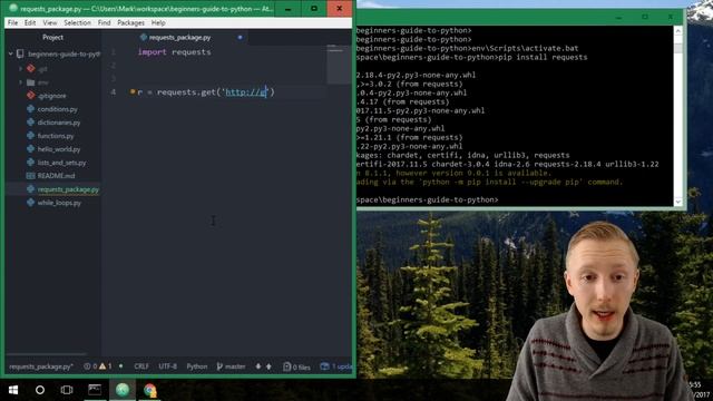 INSTALLING AND USING PACKAGES IN PYTHON (Beginner's Guide to Python Lesson 10) смотреть онлайн