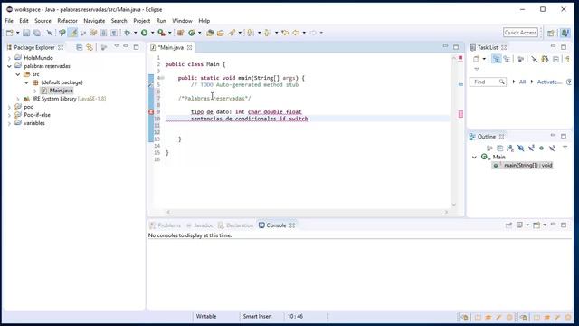 Java desde cero con Eclipse [Parte 5] (Palabras reservadas) смотреть онлайн