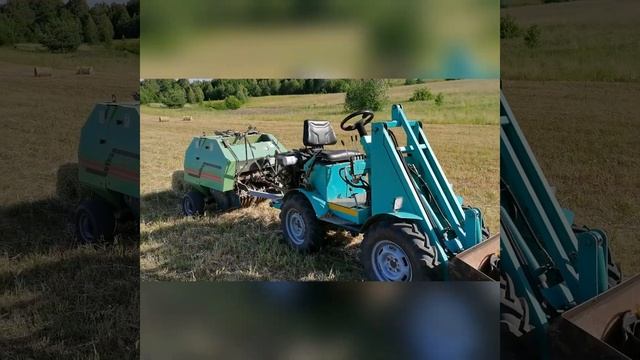 Пресс подборщик на самодельный минипогрузчик. смотреть онлайн