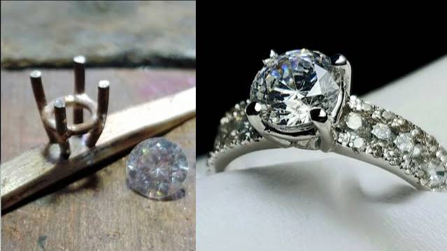 Cubic Zirconia Rings - Custom White Gold Engagement Ring