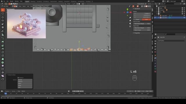 Создаем 3d иллюстрацию Дом кузнеца в Blender 2.9 | 3d illustration | blender isometric смотреть онлайн