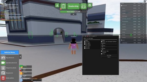 Roblox Car Crusher Script AutoFarm WalkSpeed Esp Fly Noclip And More