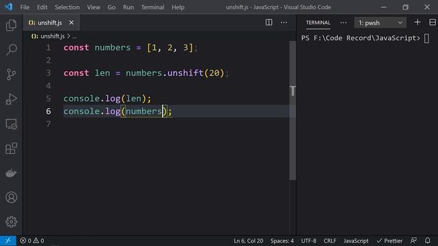 JavaScript unshift() Array function | JS Buffer смотреть онлайн