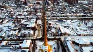 Город Шуя зимой с высоты. Ивановская область