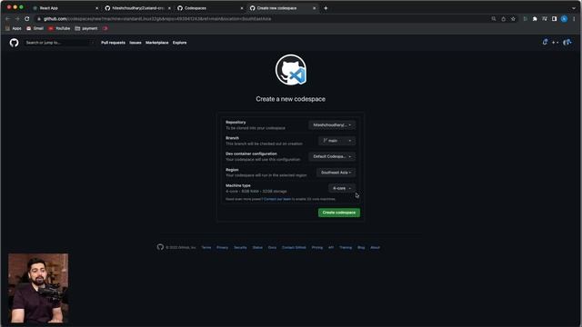 Github Codespaces | deploying a react app смотреть онлайн
