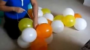 3 цветная гирлянда из воздушных шаров- изготовление