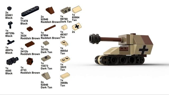 Marder I WW2 Lego Battlin’ Bricks/Micro Brick Battle tutorial/Building Instructions смотреть онлайн
