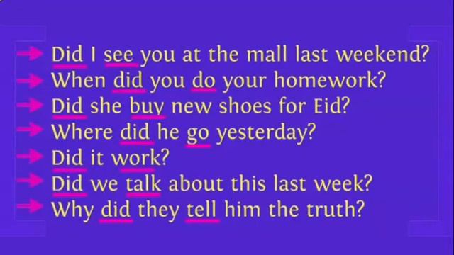 Simple Past :Negative and Questions смотреть онлайн
