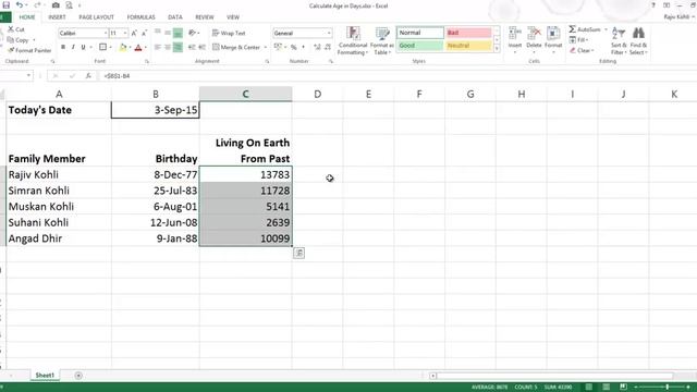 How To Calculate Age in Days From Date of Birth in Microsoft Excel Tutorial смотреть онлайн