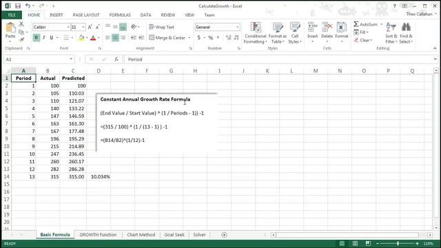 Calculating Growth In Excel - Formula Methods смотреть онлайн