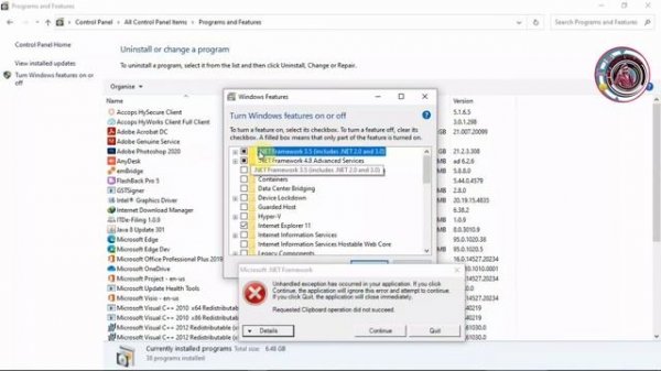 Microsoft. Net Framework | Unhandled exception has occurred in your application if you click