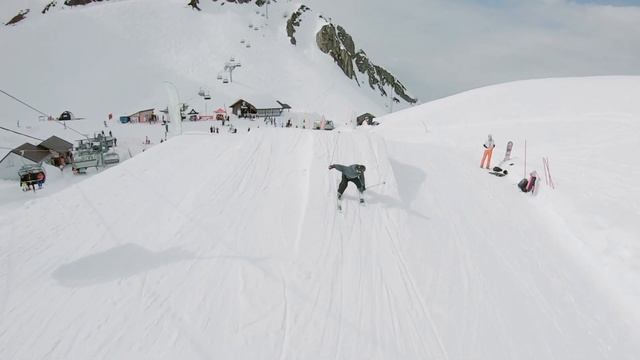 Freestyle skiing. Snowpark Krasnaya Polyana Resort, Russia. Трюки на лыжах в парке смотреть онлайн
