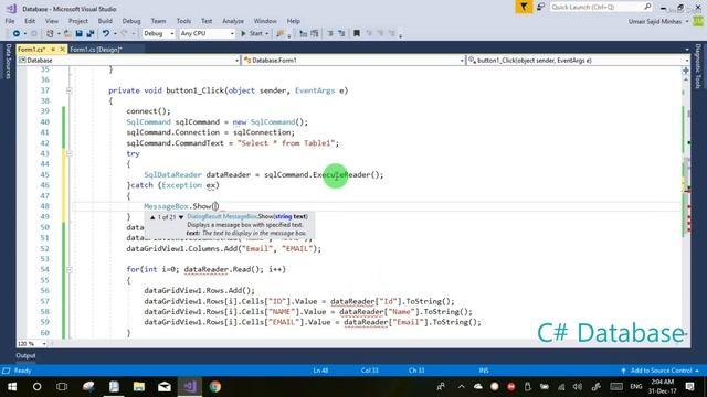 C# Database Connection and Insert, Update, Select, Delete in Data Grid View смотреть онлайн