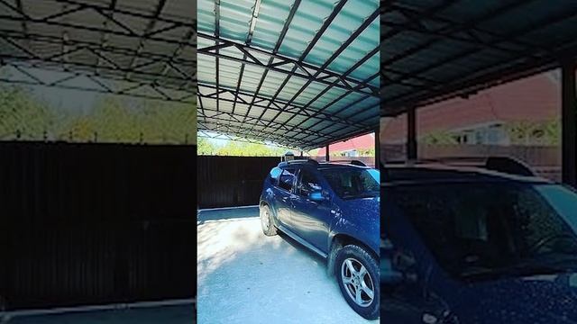 9. Навес из металлочерепицы 6,2 м*8 м.
