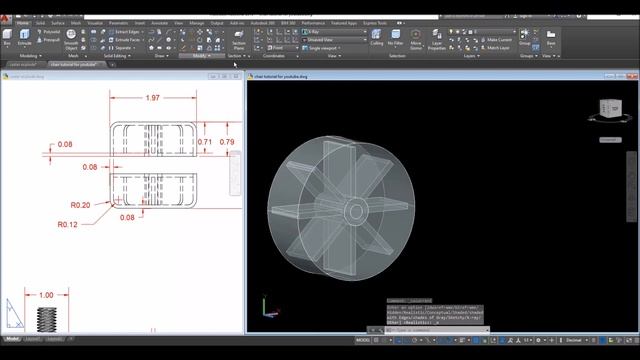 Caster Wheel Tutorial in Autocad | Office Chair Pt. 3 смотреть онлайн