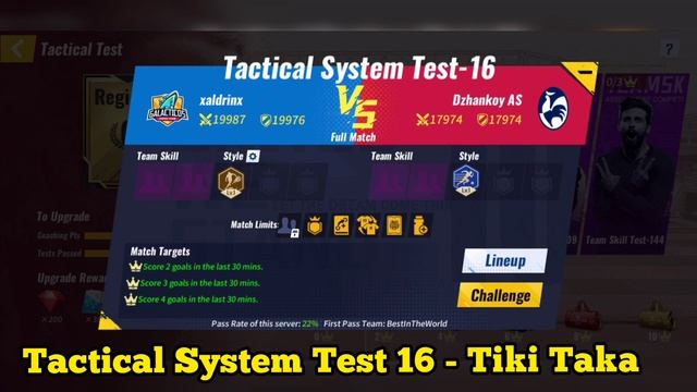 Football Master 2 Tactical System Test 6 , 9 , 16 , 22 Style Test 2 - how to complete tactical test смотреть онлайн