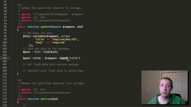 Part 18 - Updating Form Data to Database [How to Build a Blog with Laravel 5 Series] смотреть онлайн