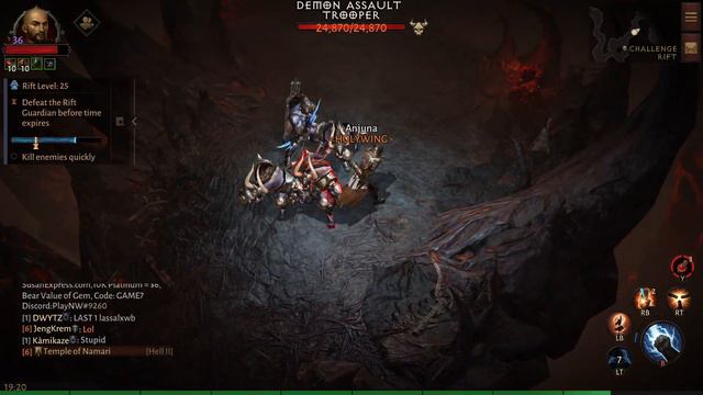 Diablo Immortal Challenger Rift 25 Solo Monk смотреть онлайн