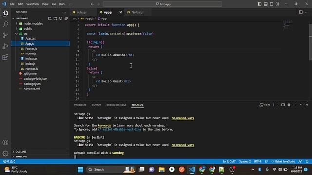 #13 If-else statement | Understanding of Ternary Operator | Conditional rendering in React Js смотреть онлайн