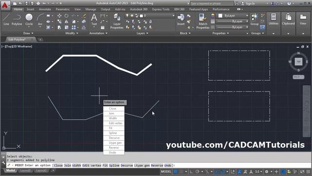 AutoCAD Pedit Command Tutorial Complete | Edit Polyline, Width, Thickness, Edit Vertex, Join, Splin смотреть онлайн