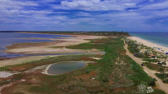 Лебедёвка . Пляж, коса, лиман Бурнас, с высоты, сказочные виды. Национальный парк Тузловские лиман смотреть онлайн