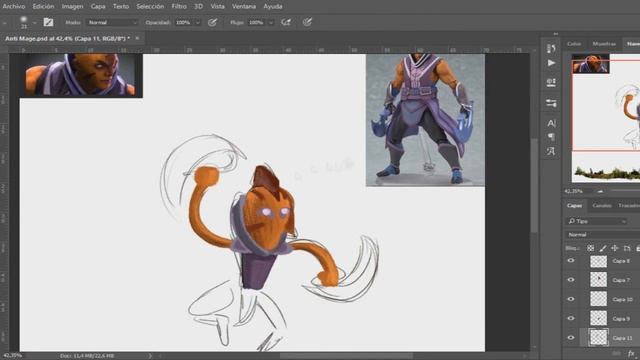 Anti Mage - Ilustración en Photoshop (Dota 2) смотреть онлайн