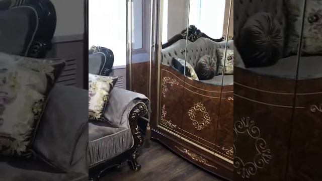 Спальный гарнитур "Джулия" (МДФ/Бархат/Патина/Лак)(Корень дуба глянец) смотреть онлайн