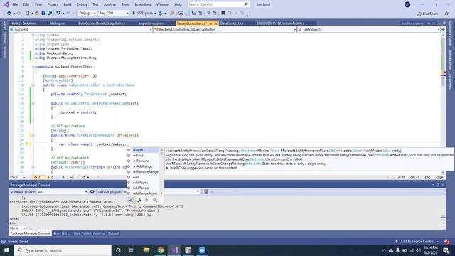aspnetcore mvc tutorial | create Db connection and first migration part 2 using csharp webapi смотреть онлайн
