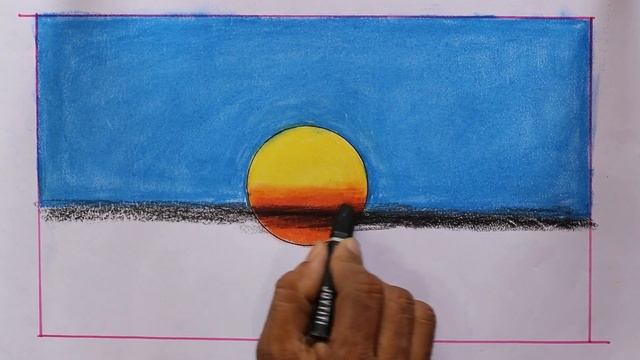 drawing scenery easy and beautiful painting | how to draw art смотреть онлайн