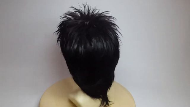 Парик из искусственных волос с необычной прической #черный смотреть онлайн