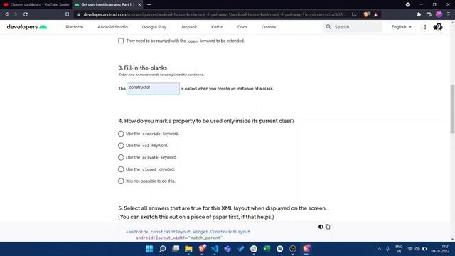 Unit 2 - Pathway 1 Android Basics in Kotlin Quiz solution (with explanation) смотреть онлайн