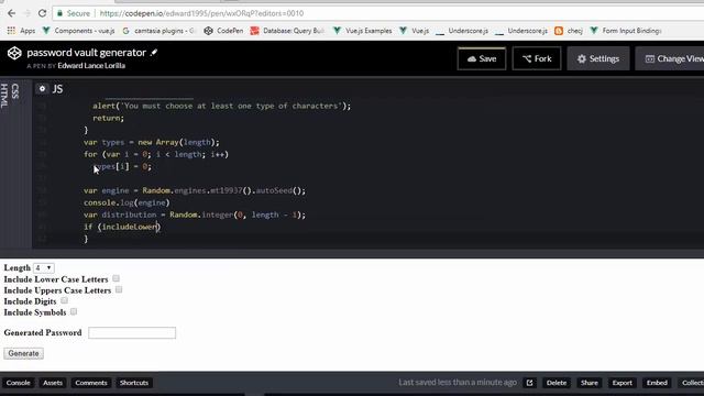 vuejs password vault generator javascript смотреть онлайн
