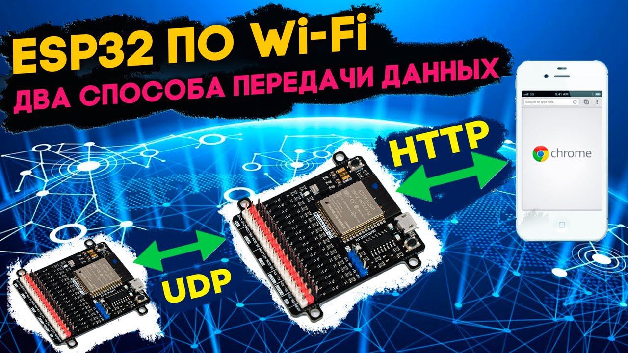 Обмен данными по UDP между несколькими ESP32 и создаем точку доступа WiFi с управлением по HTTP смотреть онлайн