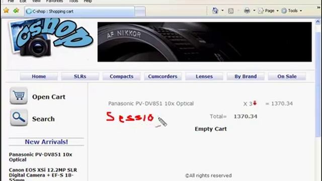 PHP Shopping cart using SESSION variables смотреть онлайн