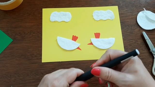 Поделка цыплята. Простая аппликация для детей. DIY смотреть онлайн