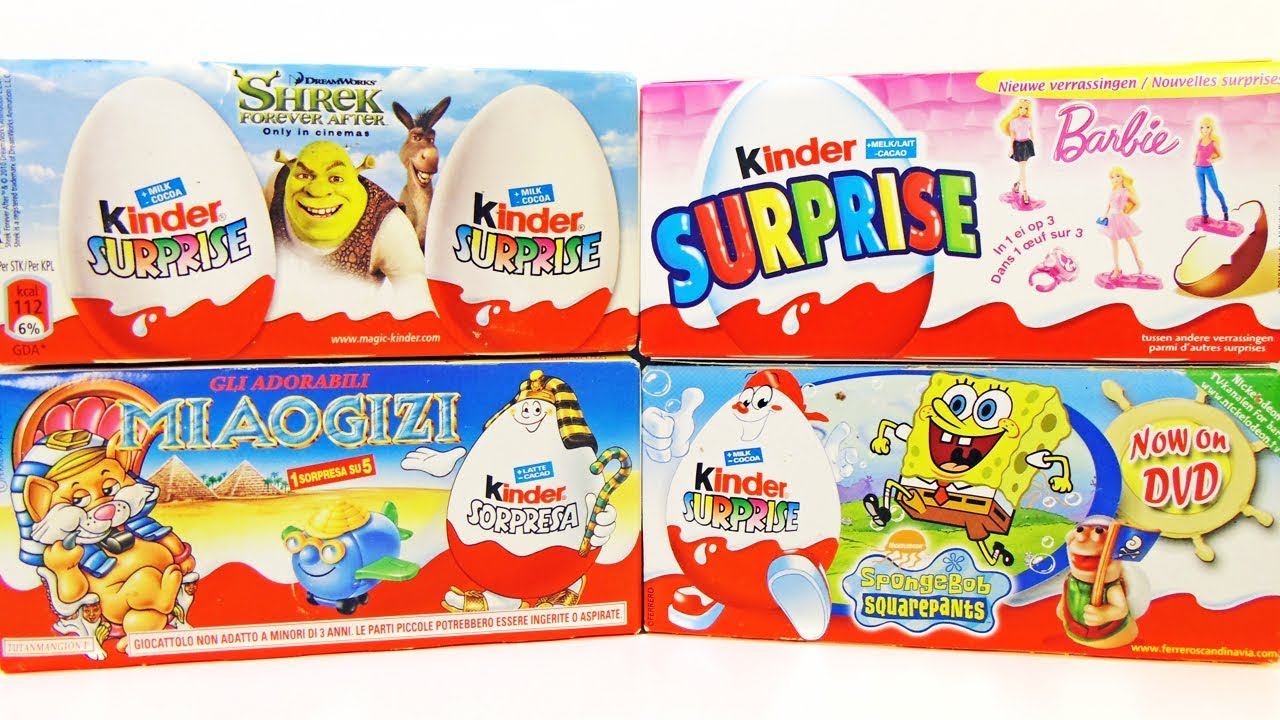 Раритетные Киндер Сюрпризы #29 ГУБКА БОБ,ШРЕК,БАРБИ SpongeBob,Barbie Rare Kinder Surprise unboxing смотреть онлайн