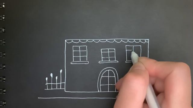 Простой рисунок на чёрной бумаге,рисуем дом/Як просто намалювати будинок на чорному папері смотреть онлайн