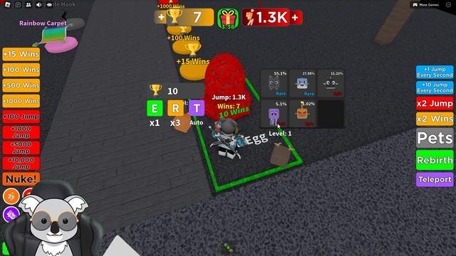 EVERY 1 SECOND KOALA GETS +1 JUMP POWER IN ROBLOX смотреть онлайн