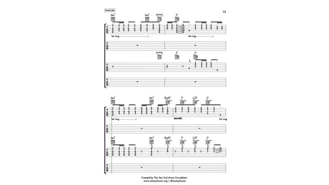 Stairway To Heaven Guitar Tab by Led Zeppelin: Transcription from The Van Tuyl Music Foundation смотреть онлайн