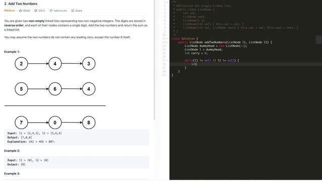 add two numbers leetcode | leetcode 2 | linked list | google | facebook | microsoft смотреть онлайн